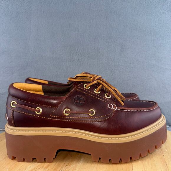 Timberland Stone Street Boat Shoe Brown Leather Women’s Size 7 US - Picture 3 of 8
